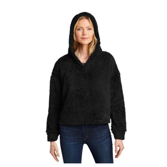 NEW sherpa cozy fleece hoodie blk Med - Picture 2 of 6